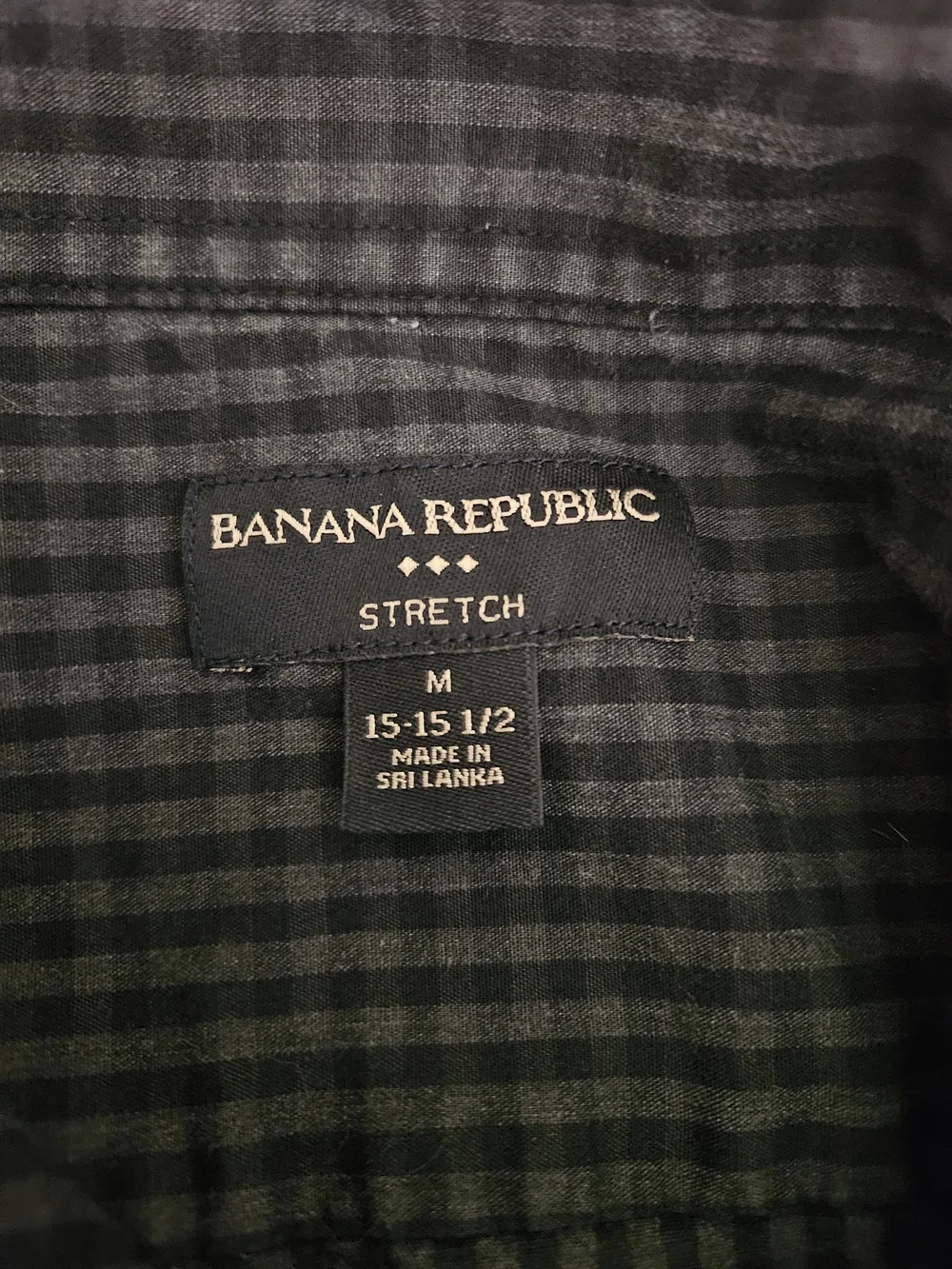 Banana Republic Men's Black & Gray Micro-Check Button-Up Shirt